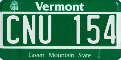 VT license plate CNU154