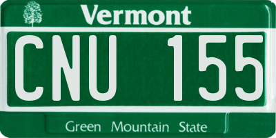 VT license plate CNU155