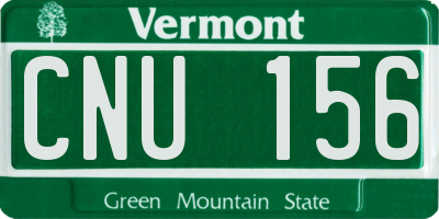 VT license plate CNU156