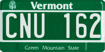 VT license plate CNU162