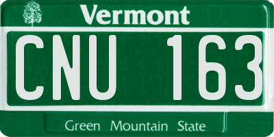 VT license plate CNU163