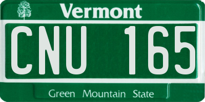VT license plate CNU165