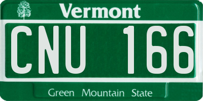 VT license plate CNU166
