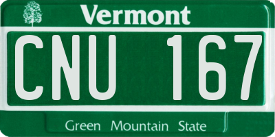 VT license plate CNU167