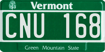 VT license plate CNU168
