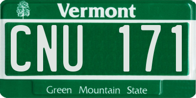VT license plate CNU171