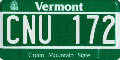 VT license plate CNU172