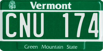VT license plate CNU174