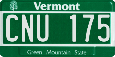 VT license plate CNU175