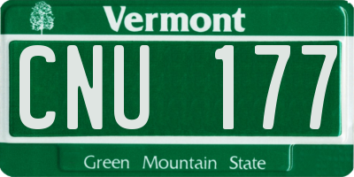VT license plate CNU177