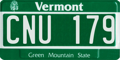 VT license plate CNU179