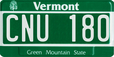 VT license plate CNU180