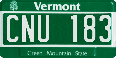 VT license plate CNU183