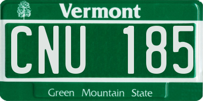VT license plate CNU185