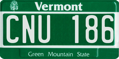 VT license plate CNU186