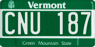 VT license plate CNU187