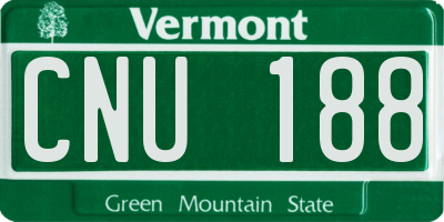 VT license plate CNU188