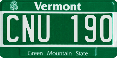 VT license plate CNU190