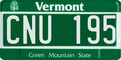 VT license plate CNU195