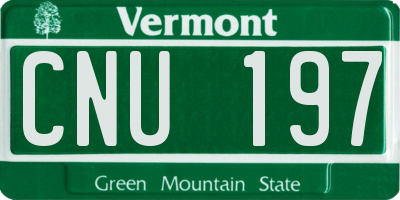 VT license plate CNU197
