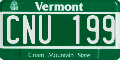 VT license plate CNU199