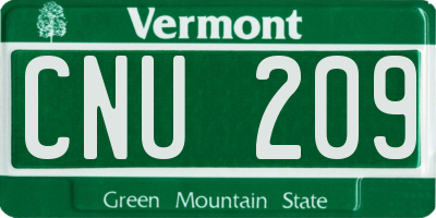 VT license plate CNU209