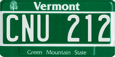 VT license plate CNU212