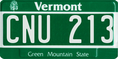 VT license plate CNU213