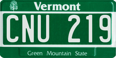 VT license plate CNU219