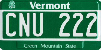 VT license plate CNU222