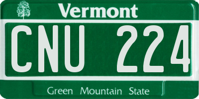 VT license plate CNU224