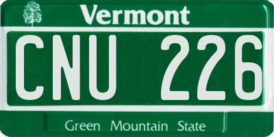 VT license plate CNU226