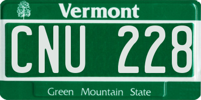 VT license plate CNU228