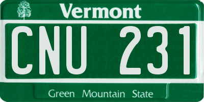VT license plate CNU231