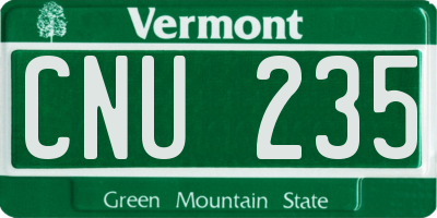 VT license plate CNU235