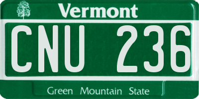VT license plate CNU236