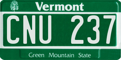 VT license plate CNU237