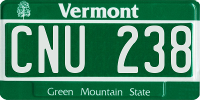 VT license plate CNU238