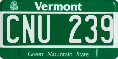 VT license plate CNU239