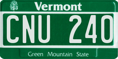 VT license plate CNU240