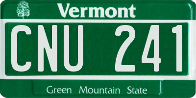 VT license plate CNU241