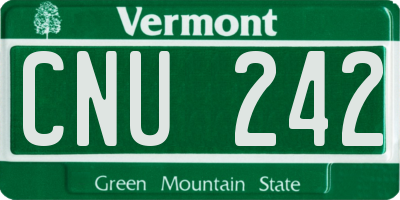 VT license plate CNU242