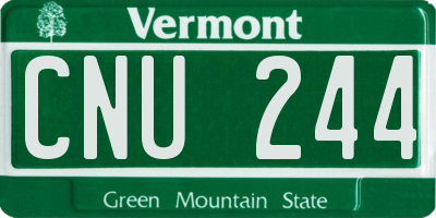 VT license plate CNU244