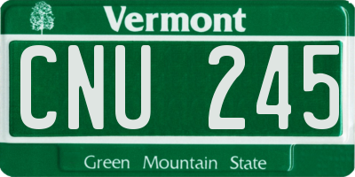 VT license plate CNU245