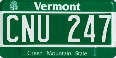 VT license plate CNU247
