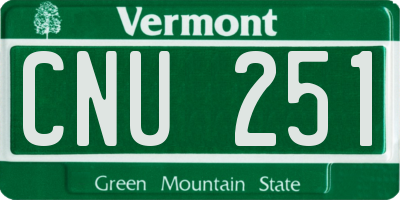 VT license plate CNU251