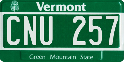 VT license plate CNU257