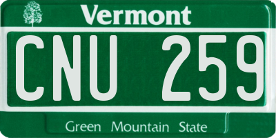 VT license plate CNU259