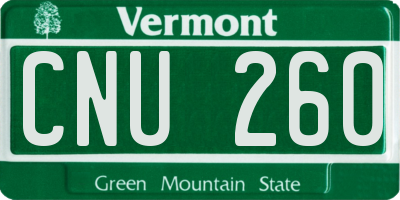 VT license plate CNU260