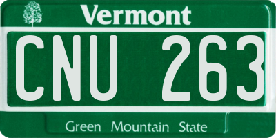 VT license plate CNU263